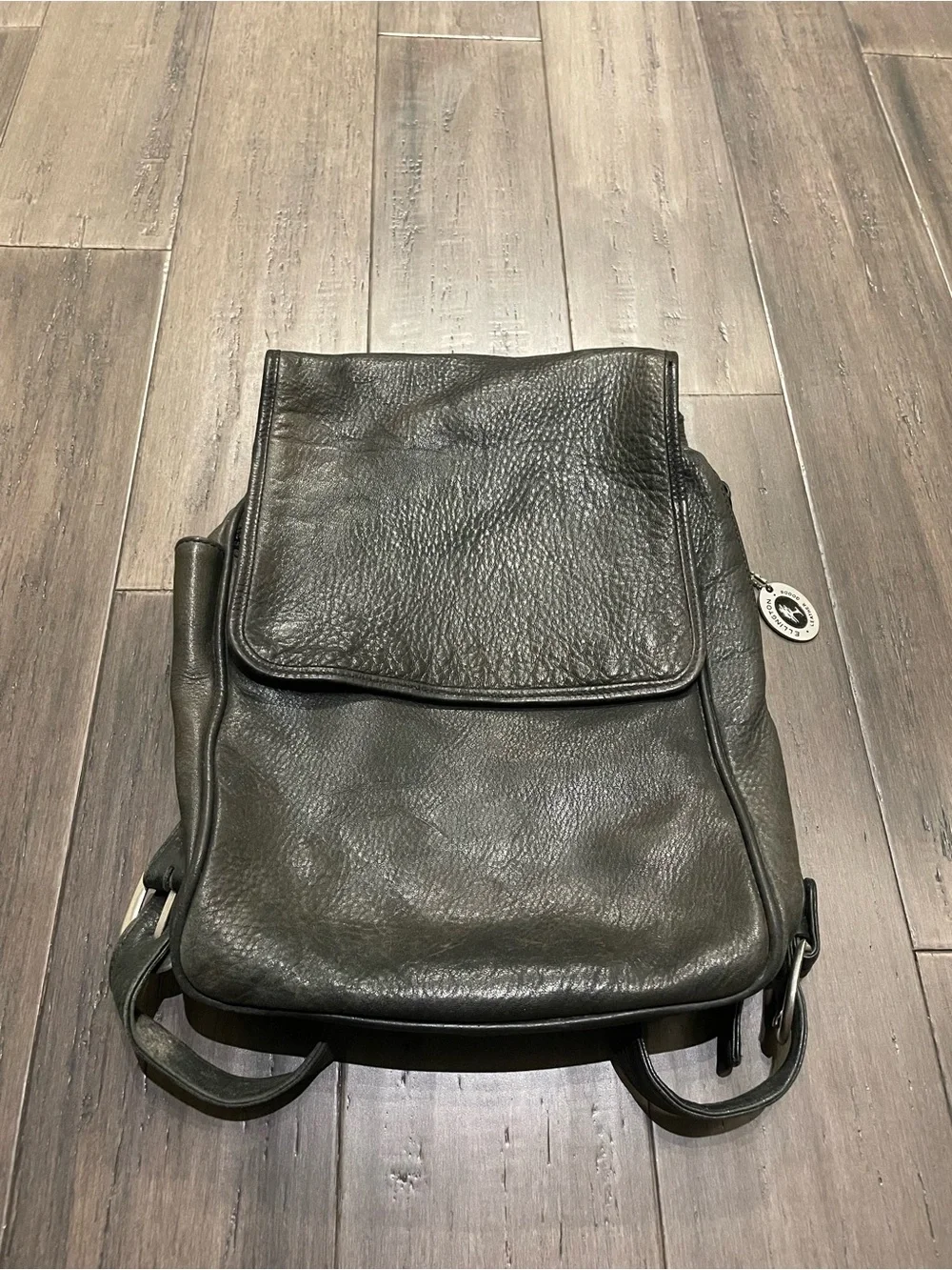 Ellington Leather Goods Black Leather Backpack Convertible Shoulder Bag Vintage
